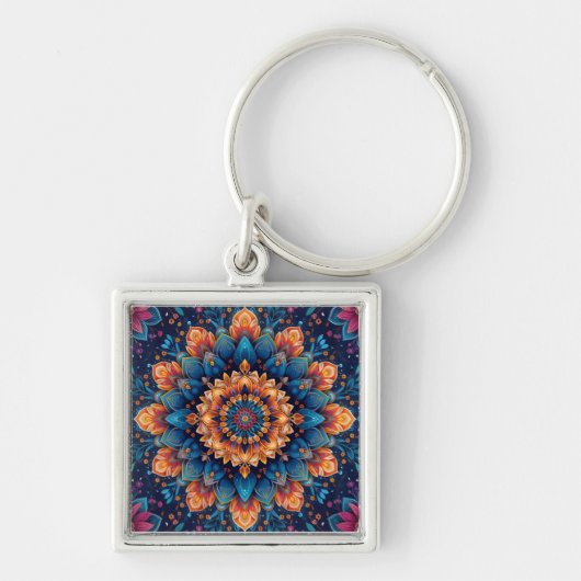 Mandala Bloem Digitale Kunst Stijl-23907 Sleutelhanger (Voorkant)