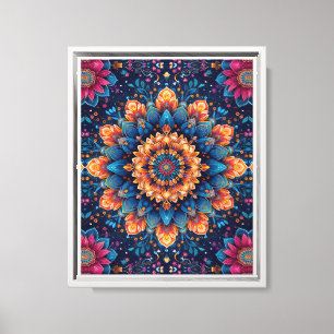 Mandala Bloem Digitale Kunststijl-23907 Canvas Afdruk