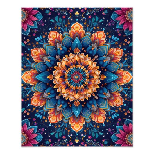Mandala Bloem Digitale Kunststijl-23907 Foto Afdruk (Voorkant)