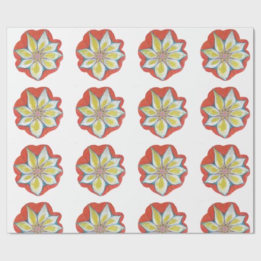 Mandala Bloem Drawing Wrapping Papier (Vlak)