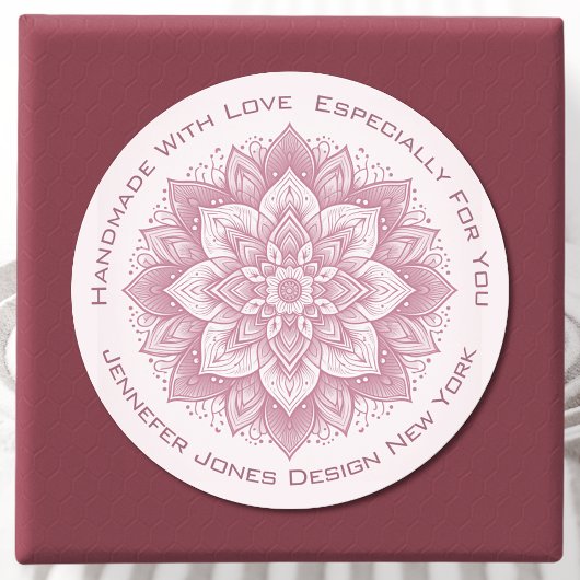 Mandala Bloem Eenvoudig Girly Roze Handgemaakte La Ronde Sticker