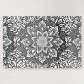 Mandala Bloem in zwart-wit Legpuzzel (Horizontaal)