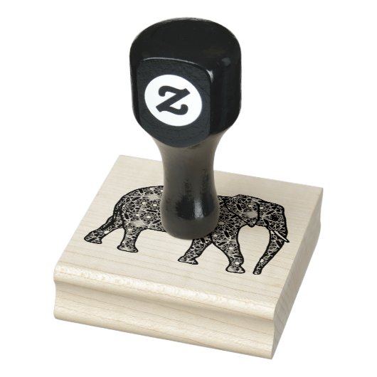 Mandala-bloem-olifant Rubberstempel (Stempel)