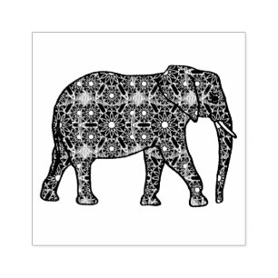 Mandala-bloem-olifant Rubberstempel