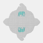 Mandala bloem olifant - turquoise, grijs & wit bedankdoosjes (Uitgevouwen)