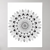 Mandala Bloem Ontwerp Kleurplaat Poster (Voorkant)