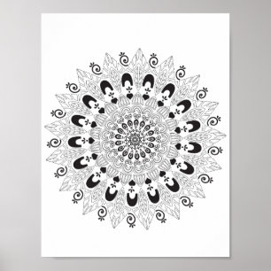 Mandala Bloem Ontwerp Kleurplaat Poster