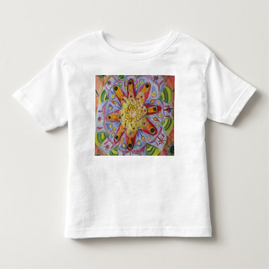 Mandala Bloem Tekening Peuter Fijne Jersey T-shirt (Voorkant)