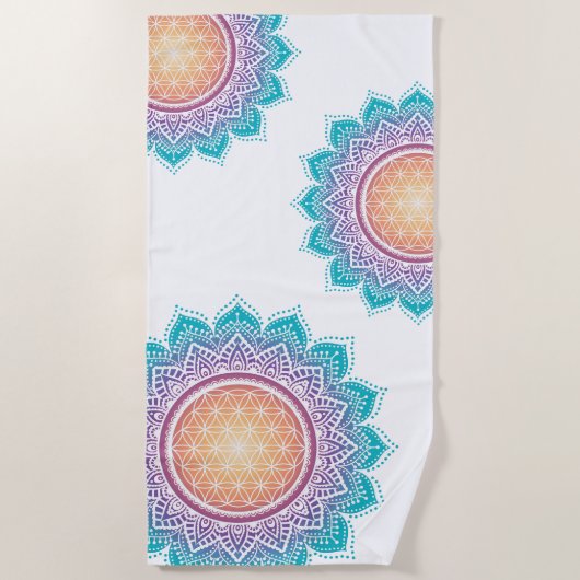 Mandala Bloem van levenszon Strandlaken (Voorkant)