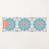 Mandala bloemen bloemblaadjes patroon retro aangep yogamat (Voorkant (horizontaal))