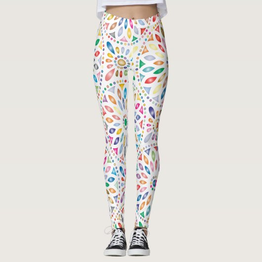 mandala bloemen leggings (Voorkant)