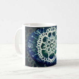 Mandala Bloemen Mok Blauw