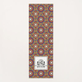 Mandala bloemen monogram aangepaste naam letter A Yogamat