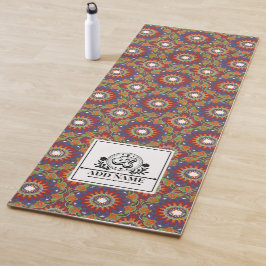 Mandala bloemen monogram aangepaste naam letter A Yogamat
