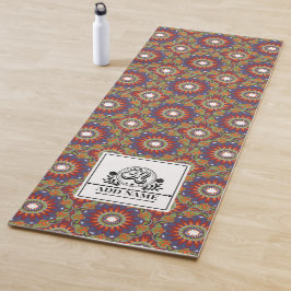 Mandala bloemen monogram aangepaste naam letter M Yogamat