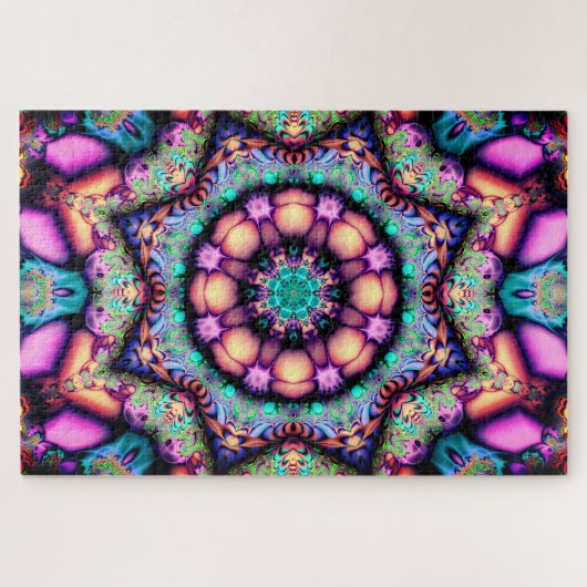 mandala bloemen puzzel legpuzzel (Horizontaal)