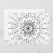 Mandala bloemenkleurig bloempatroon briefkaart (Voorkant / Achterkant)