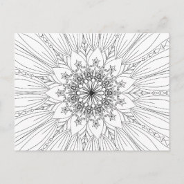 Mandala bloemenkleurig bloempatroon briefkaart