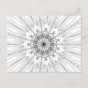 Mandala bloemenkleurig bloempatroon briefkaart