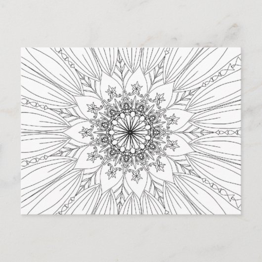 Mandala bloemenkleurig bloempatroon briefkaart (Voorkant)