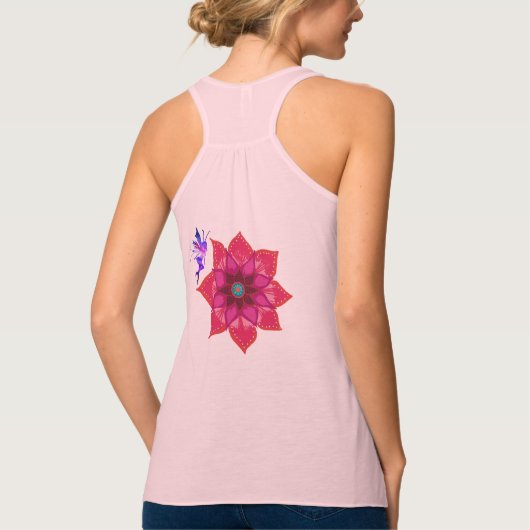 Mandala bloemenkunst Vrouwen Bella+Canvas Tanktop (Achterkant)