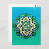 Mandala / bloemenontwerp briefkaart (Voorkant / Achterkant)