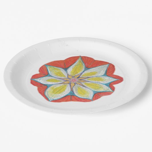 Mandala bloemenpapier Aangepast Bord 9 in (Gekanteld)
