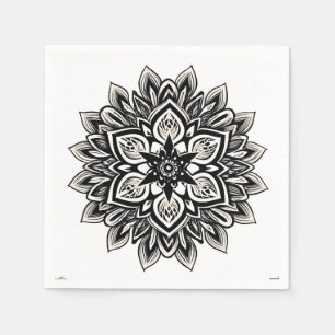 Mandala bloemenpatroon kunst servet
