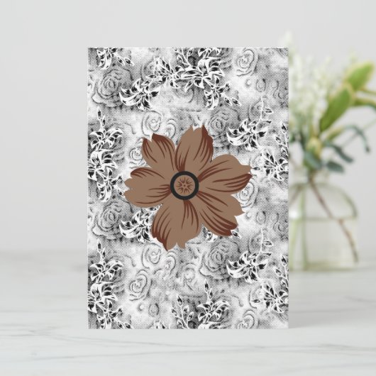 Mandala-bloemkunst | Aardse bloemdesign Kaart (Staand voorkant)
