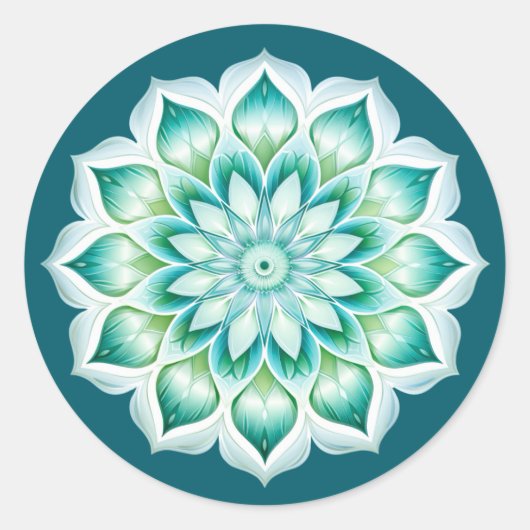 Mandala / Bloemontwerp  Ronde Sticker (Voorkant)