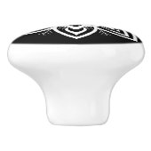 Mandala Bloempatroon in zwart-wit Keramische Knop (Zijkant)