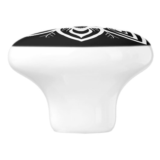 Mandala Bloempatroon in zwart-wit Keramische Knop (Zijkant)