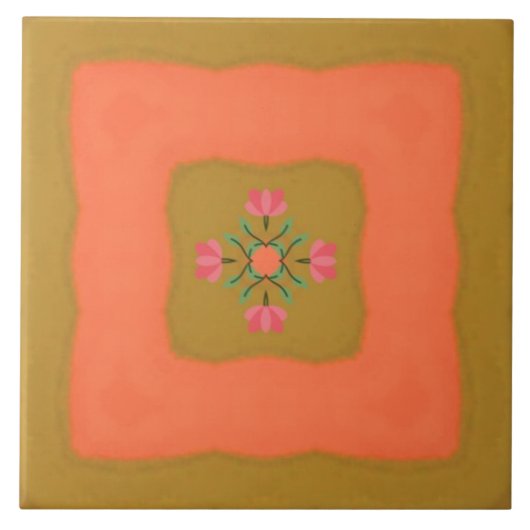 mandala bloempatroon ontwerp tegeltje (Voorkant)