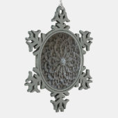Mandala Bloemsteen Pewter Sneeuwvlok Decoratie (Links)