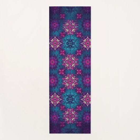 Mandala Bloom Yoga Mat – Levendig Bloemmotief (Voorkant)