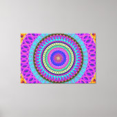 Mandala Blue Circles Stretched Canvas Afdrukken (Voorkant)