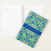 Mandala Blue Floral Turquoise Pattern Yoga Planner (Display)