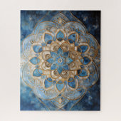 Mandala Blue Gold Legpuzzel (Verticaal)