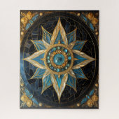 Mandala Blue Gold Legpuzzel (Verticaal)