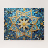 Mandala Blue Gold Legpuzzel (Horizontaal)