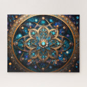 Mandala Blue Gold Legpuzzel (Horizontaal)