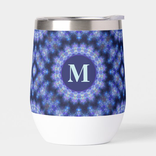 Mandala Blue Paarse Pattern Monogram (Links)
