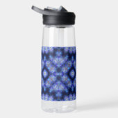 Mandala Blue Paarse Pattern Monogram Waterfles (Rechts)