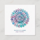 Mandala Blue Pink Spiritueel Yoga Visitekaartje (Voorkant)