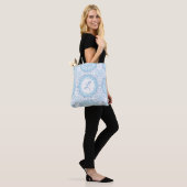 Mandala Blue Schoudertassen Monogram Tote Bag (Op model)