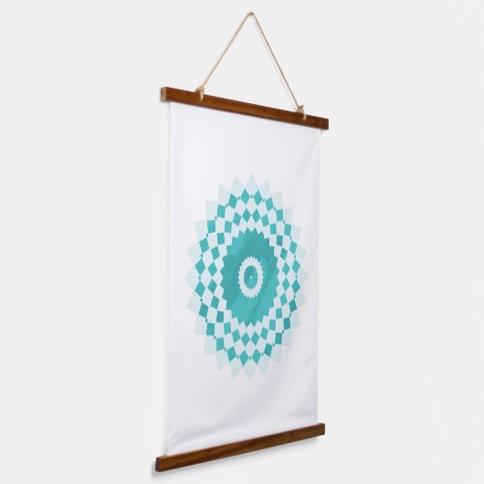 Mandala Blue Sky Pattern Hangend Wandkleed (Gebogen)