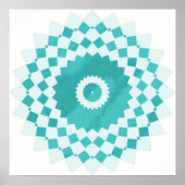 Mandala Blue Turquoise Sky Pattern Poster (Voorkant)