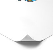 Mandala Blue Turquoise Yellow Waterverf Poster (Hoek)