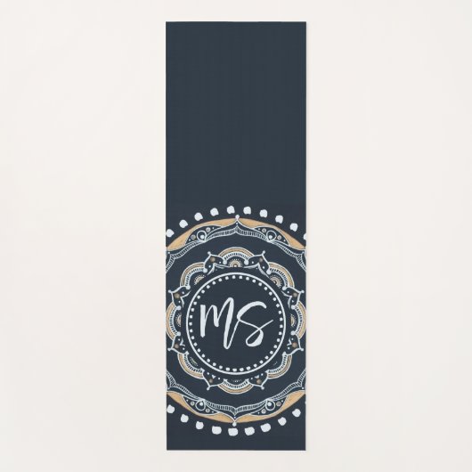Mandala Blue White, speciaal gepersonaliseerd Yogamat (Voorkant)