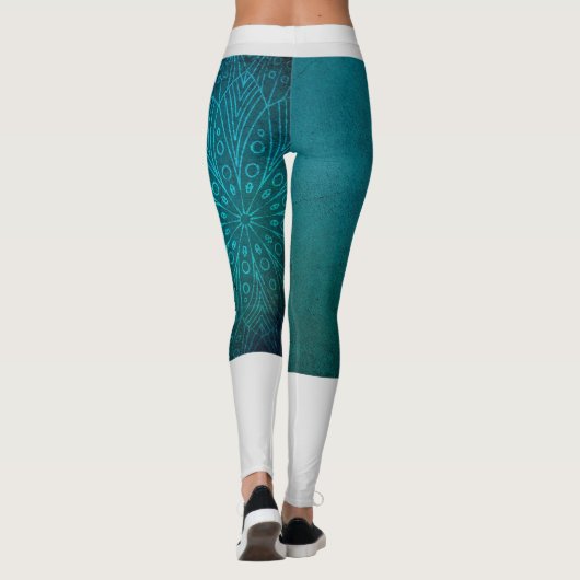 Mandala Blue Yoga Meditation Leggings (Achterkant)